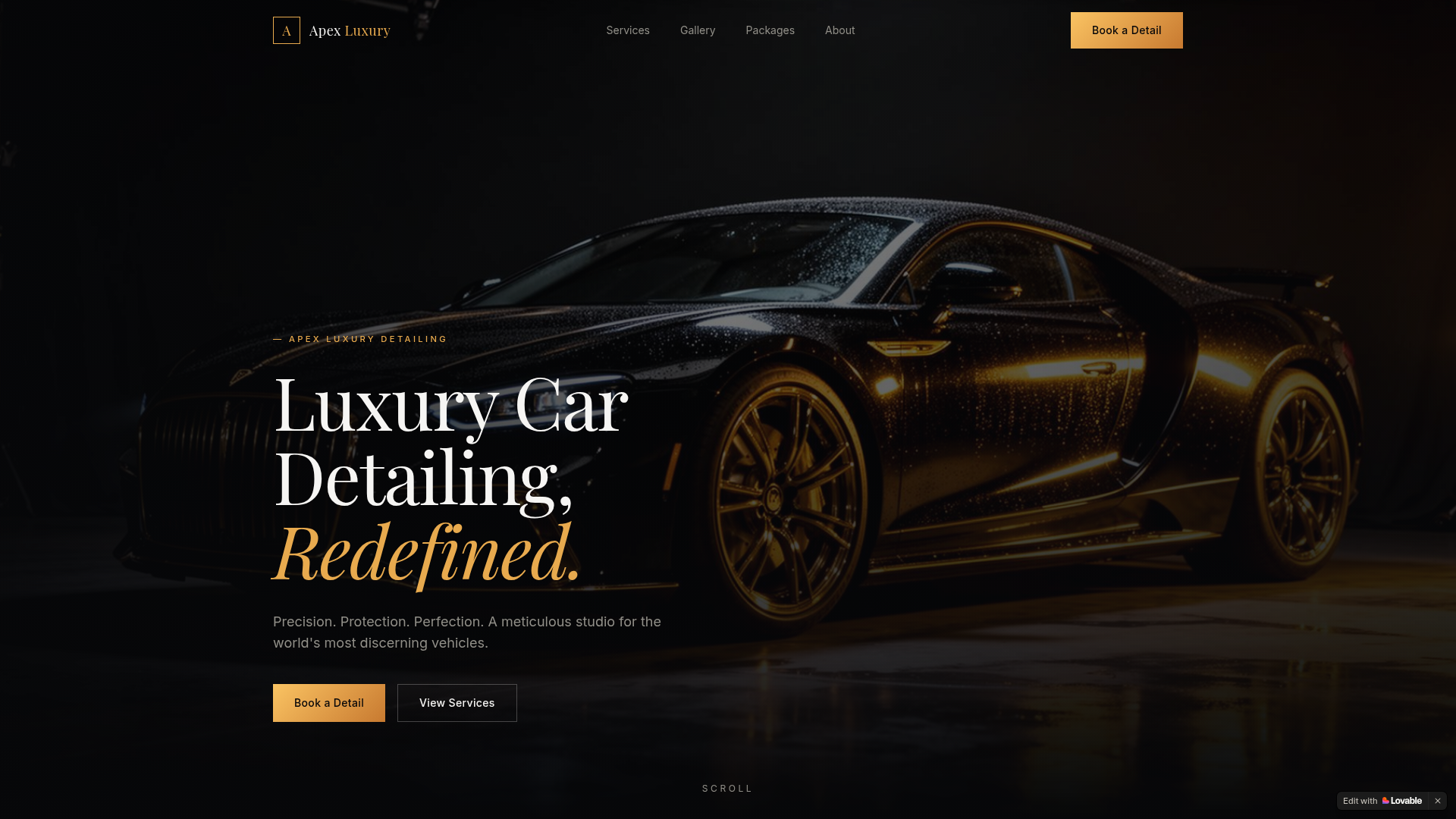 Apex Luxury Detailing website preview